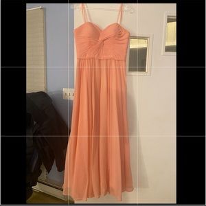 Peach colored prom dress. Size 4 brand new